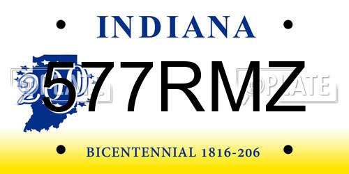 577RMZ Indiana License Plate