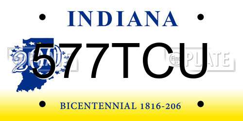 577TCU Indiana License Plate