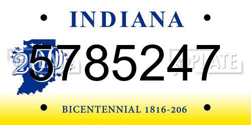 5785247 Indiana License Plate