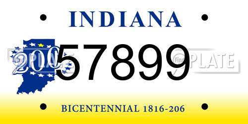 57899 Indiana License Plate
