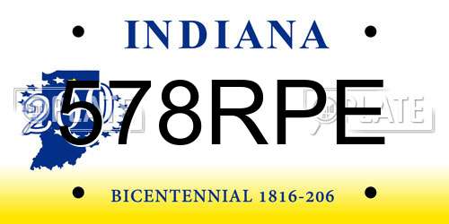 578RPE Indiana License Plate