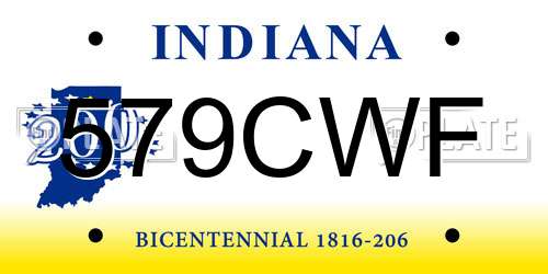 579CWF Indiana License Plate