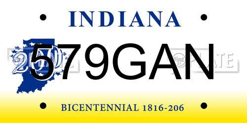 579GAN Indiana License Plate
