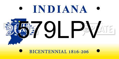 579LPV Indiana License Plate