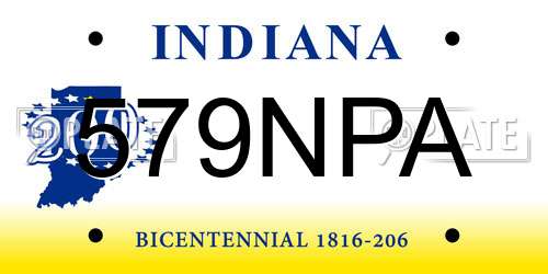 579NPA Indiana License Plate