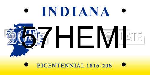 57HEMI Indiana License Plate