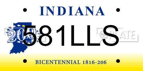 581LLS Indiana License Plate