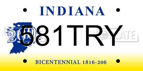 581TRY Indiana License Plate