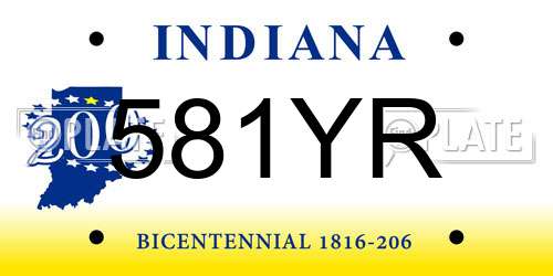 581YR Indiana License Plate