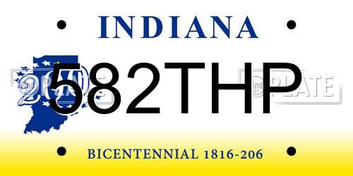 582THP Indiana License Plate