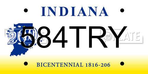 584TRY Indiana License Plate