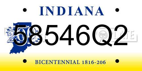 58546Q2 Indiana License Plate