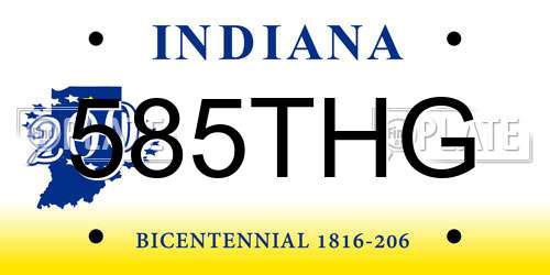 585THG Indiana License Plate