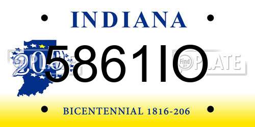 5861IO Indiana License Plate