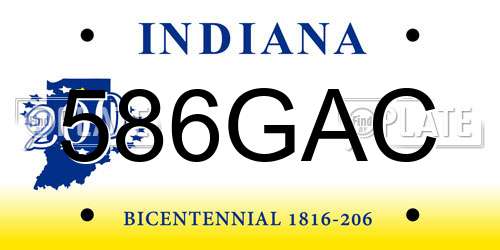 586GAC Indiana License Plate