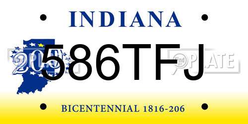 586TFJ Indiana License Plate