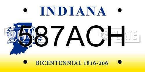 587ACH Indiana License Plate