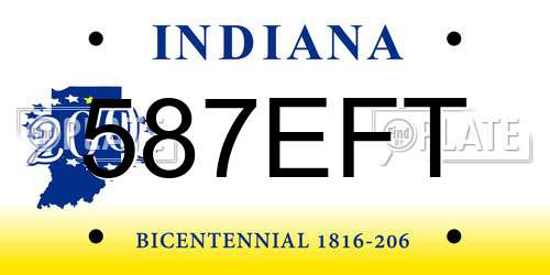 587EFT Indiana License Plate
