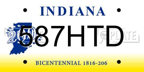 587HTD Indiana License Plate