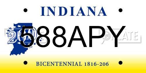588APY Indiana License Plate