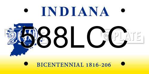 588LCC Indiana License Plate