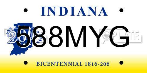 588MYG Indiana License Plate