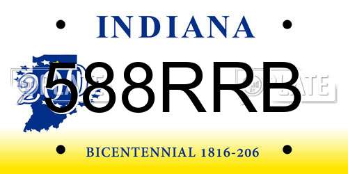 588RRB Indiana License Plate