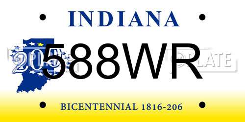 588WR Indiana License Plate