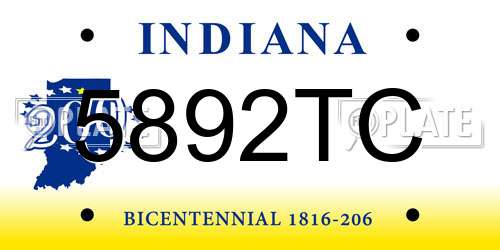 5892TC Indiana License Plate
