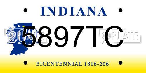 5897TC Indiana License Plate