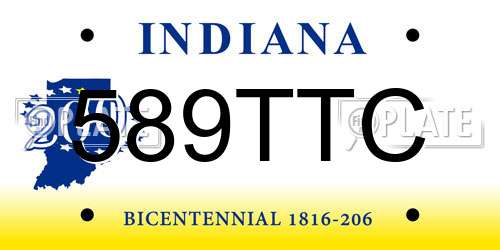 589TTC Indiana License Plate
