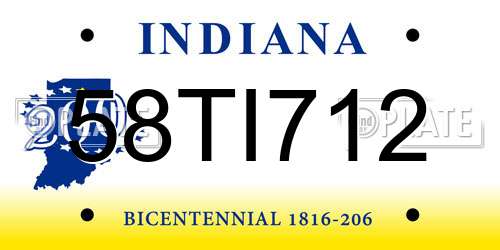 58TI712 Indiana License Plate