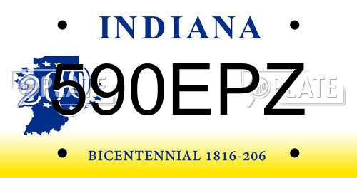 590EPZ Indiana License Plate