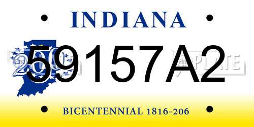 59157A2 Indiana License Plate