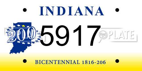 5917 Indiana License Plate