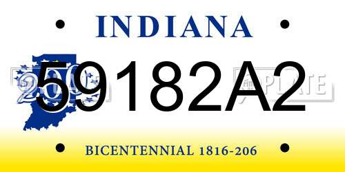 59182A2 Indiana License Plate