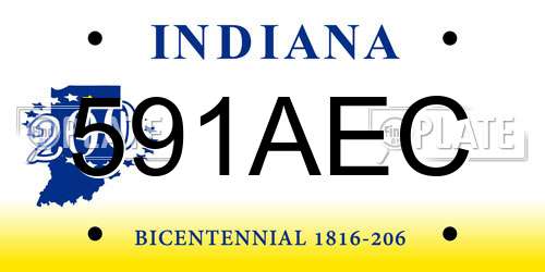 591AEC Indiana License Plate
