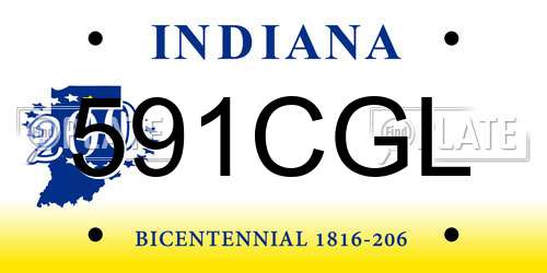 591CGL Indiana License Plate