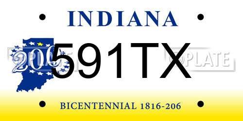 591TX Indiana License Plate