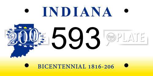 593 Indiana License Plate