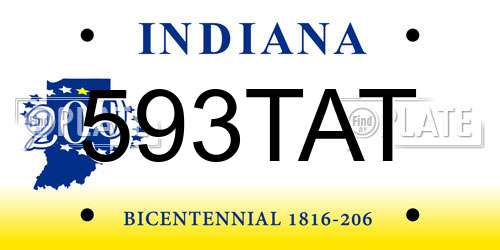 593TAT Indiana License Plate
