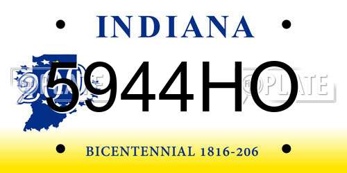 5944HO Indiana License Plate
