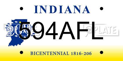 594AFL Indiana License Plate