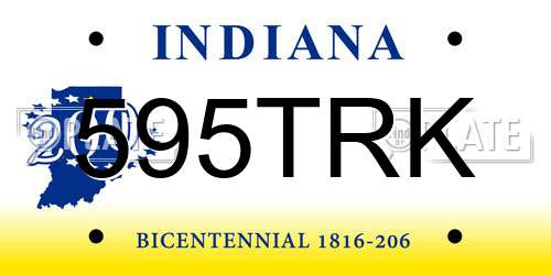 595TRK Indiana License Plate