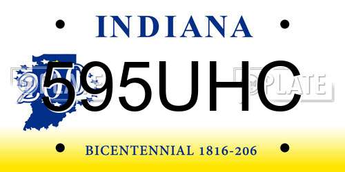 595UHC Indiana License Plate