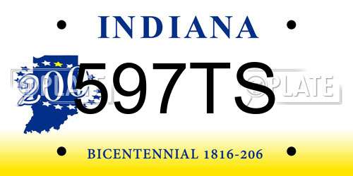 597TS Indiana License Plate