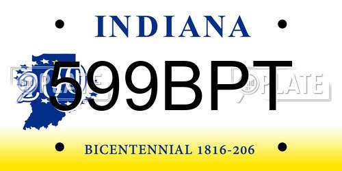 599BPT Indiana License Plate