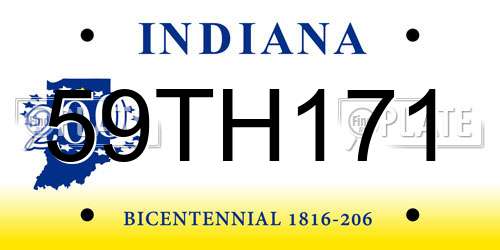 59TH171 Indiana License Plate