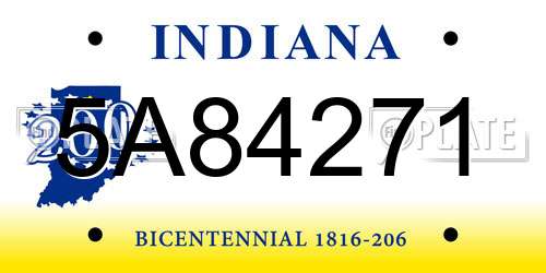 5A84271 Indiana License Plate