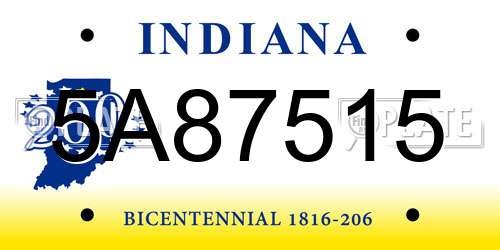 5A87515 Indiana License Plate